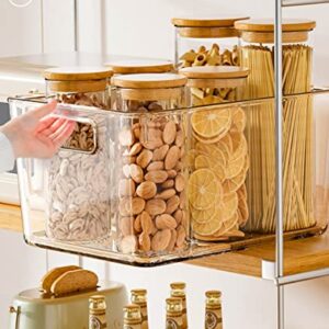 VOMOSI Large Clear Plastic Storage Bins with Lids - 6 Pack Stackable Bins for Pantry Organization, Office, and Bathroom Kitchen