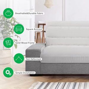 ABAKAN 71.25" Modern Sofas Couches for Small Space,Chenille Living Room Sofa Loveseat with Metal, Solid Wood, High Density Cotton, Removable Back Cushion and Seat Cushion(Grey)