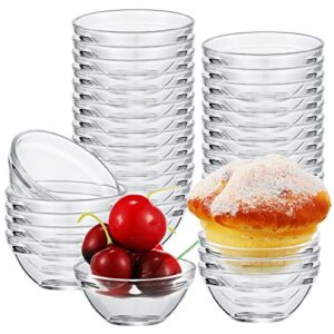 36 pieces 2.4 inch small glass bowls soy sauce dipping bowls mini clear prep bowls stackable serving bowls for ramekins snack fruit dips dessert ingredient mixing, 1.5 oz