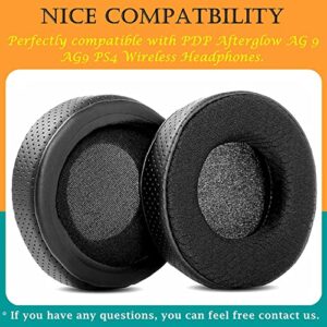 TaiZiChangQin Upgrade Ear Pads Ear Cushions Mic Foam Replacement Compatible with PDP Afterglow AG 9 AG9 PS4 Wireless Headphone (Black Fabric Earpads)