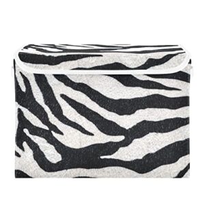zebra texture background foldable storage bins with lids decorative storage box container for home bedroom closet office