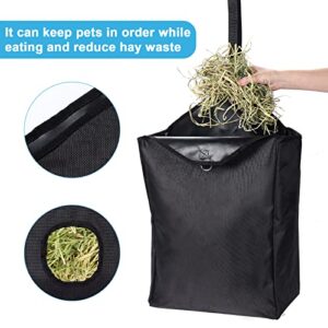 VCZONE 2 Packs Goat Hay Feeder Bag, Hay Feeder Bag with 1680D Oxford Cloth Fabric, Hanging Feeder Bag for Horse Sheep Donkeys Cattle (Black)