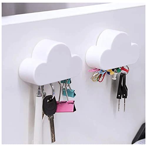 Key Holder for Wall - Cloud Keychain Wall Holder Magnetic - Hooks for Hanging - Entryway Key Hooks for Wall - Wall Decorative with Hooks - Hook for Keys, Letters, Bills