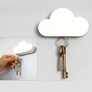 Key Holder for Wall - Cloud Keychain Wall Holder Magnetic - Hooks for Hanging - Entryway Key Hooks for Wall - Wall Decorative with Hooks - Hook for Keys, Letters, Bills