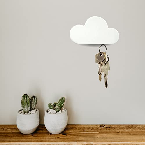 Key Holder for Wall - Cloud Keychain Wall Holder Magnetic - Hooks for Hanging - Entryway Key Hooks for Wall - Wall Decorative with Hooks - Hook for Keys, Letters, Bills