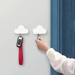 Key Holder for Wall - Cloud Keychain Wall Holder Magnetic - Hooks for Hanging - Entryway Key Hooks for Wall - Wall Decorative with Hooks - Hook for Keys, Letters, Bills