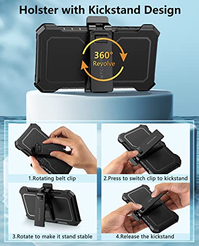 FNTCASE for Samsung Galaxy S23-Plus Case: Heavy Duty Rugged Shockproof Protective Cover with Belt-Clip Holster & Kickstand | Military Grade Protection Durable Phone Case for Galaxy S23 Plus Black