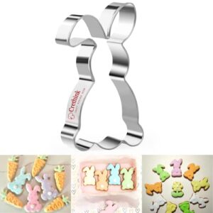 crethinkaty easter cookie cutter-1 pcs bunny shaped stainless steel cookie cutter,rabbit cookie mold for easter.