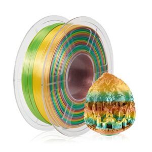 silk pla 3d printer filament, dimensional accuracy +/- 0.03 mm, 1 kg spool(2.2lbs), pla shiny filament 1.75 mm (multicolored)