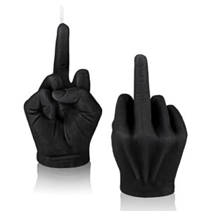 2 pieces middle finger aesthetic candles soy wax hand shaped candle funky room decor aesthetic danish room decor cool trendy modern hippie room decor (black)