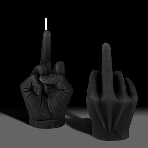 2 Pieces Middle Finger Aesthetic Candles Soy Wax Hand Shaped Candle Funky Room Decor Aesthetic Danish Room Decor Cool Trendy Modern Hippie Room Decor (Black)