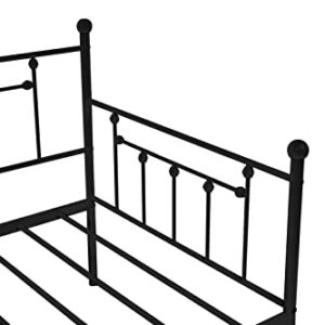 HOUAGI Metal Twin Daybed with Trundle,Sturdy Metal Slats Support,Noise Free/No Box Spring Needed,Black