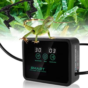 Reptile Fogger, Reptile Humidifiers Automatic Misting System with Timer, Terrariums Humidifier with Adjustable Spray Nozzles for Rainforest Plants/Chameleon/Lizard/Snake/Turtle