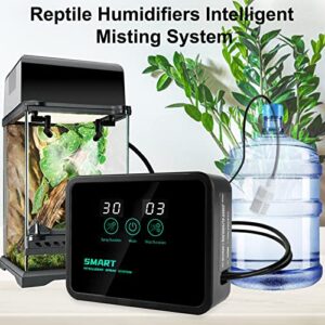 Reptile Fogger, Reptile Humidifiers Automatic Misting System with Timer, Terrariums Humidifier with Adjustable Spray Nozzles for Rainforest Plants/Chameleon/Lizard/Snake/Turtle