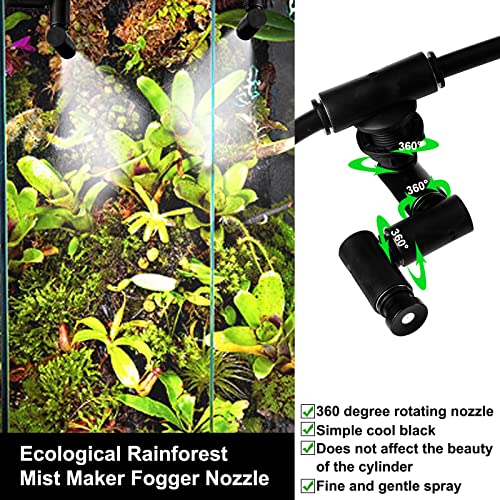 Reptile Fogger, Reptile Humidifiers Automatic Misting System with Timer, Terrariums Humidifier with Adjustable Spray Nozzles for Rainforest Plants/Chameleon/Lizard/Snake/Turtle