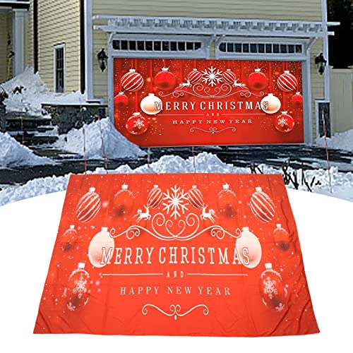 CHICIRIS Christmas Door, Polyester Material Light Weight Foldable Portable Garage Door for Backdrops (400 * 180cm)