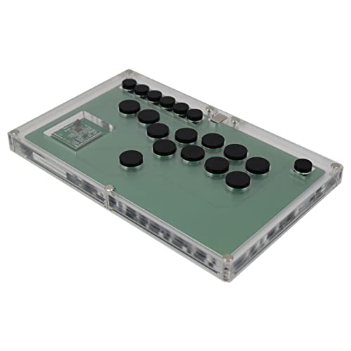 DIACCO B1-PS-DIY Ultra-Thin All Buttons Style Arcade Joystick Fight Stick Game Controller Compatible with PS4/PS3/PC Hot-Swap Cherry MX (Color : White Buttons)