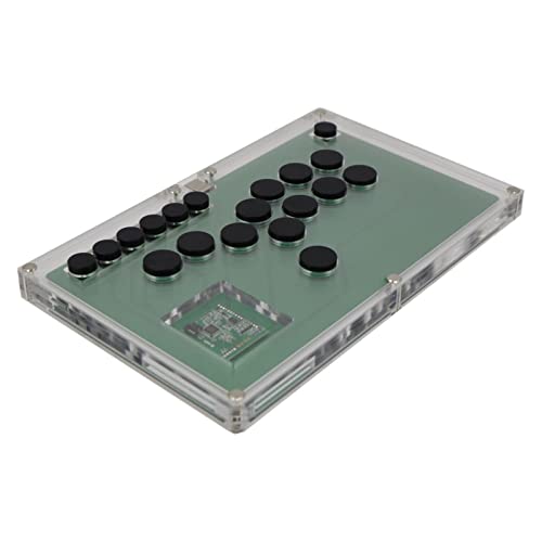 DIACCO B1-PS-DIY Ultra-Thin All Buttons Style Arcade Joystick Fight Stick Game Controller Compatible with PS4/PS3/PC Hot-Swap Cherry MX (Color : White Buttons)