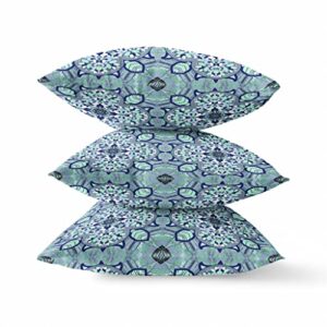 HomeRoots 20" Blue Aqua Cloverleaf Indoor Outdoor Throw Pillow