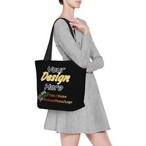 Aziucteh Personalized Tote Bag For Women Custom Tote Bag Customized Your Own Photo Picture Text Name Logo Custom Tote Handbags Custom Bag For Work Beach Travel Business Gifts for Girlfriend