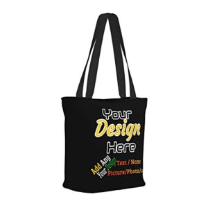 Aziucteh Personalized Tote Bag For Women Custom Tote Bag Customized Your Own Photo Picture Text Name Logo Custom Tote Handbags Custom Bag For Work Beach Travel Business Gifts for Girlfriend
