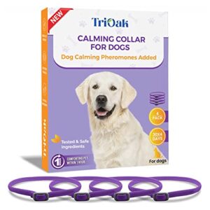 4 pack calming collar for dogs, all new pheromone anti-loose dog calm collar, separation anxiety relief for dogs, reduce dog's anxiety and stress