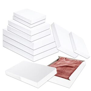 crenstone white gift boxes bulk set - 10 pack shirt boxes with lids for wrapping presents for christmas, holidays, birthdays, more | gift boxes assorted sizes