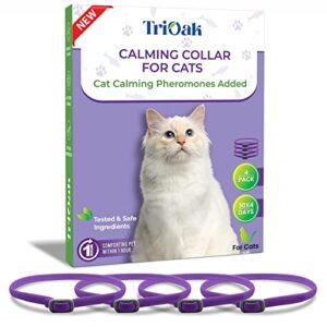 4 pack calming collar for cats, cat calming collar, all new calming pheromone collar for cats, cat pheromone collar, cat calming collar for anxiety, efficient relieve anxiety and stress