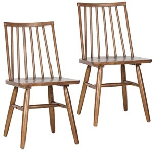 east at main 100% solid wood dining chairs - 21”d x18”w x32.5”h - handcrafted set of 2 modern wooden accent chair for kitchen office farmhouse dining room furniture (walnut)