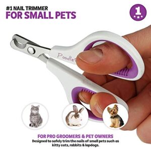 Detangling Pet Comb with Long & Short Stainless Steel Teeth for Removing Matted Fur, Knots & Tangles + Cat Nail Clipper, Dog Nail Trimmers – Pet Claw Scissors for Cats, Dogs, Rabbits & Small Animals