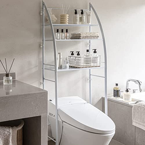 Barton 3-Shelf Bathroom Organizer Over The Toilet Storage Bathroom Space Saver Shelf 27"(L) x 10"(W) x 66"(H) - White