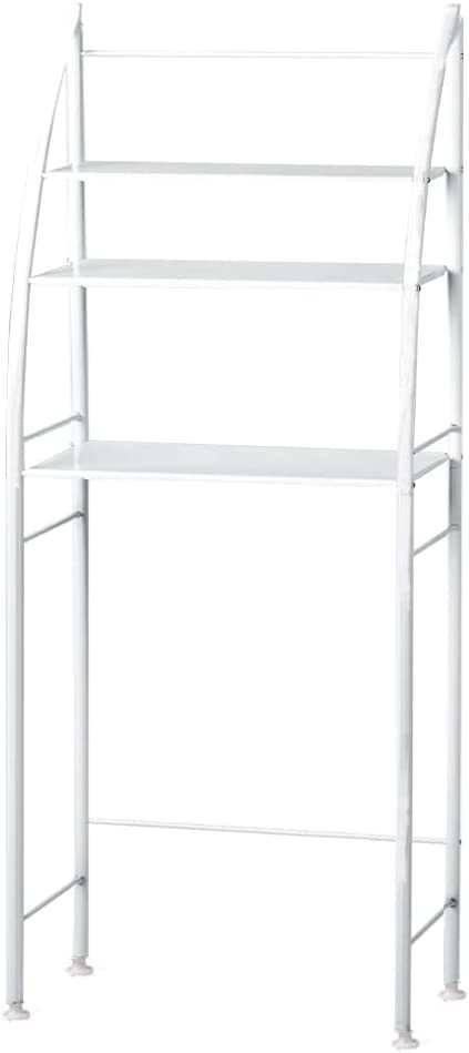 Barton 3-Shelf Bathroom Organizer Over The Toilet Storage Bathroom Space Saver Shelf 27"(L) x 10"(W) x 66"(H) - White