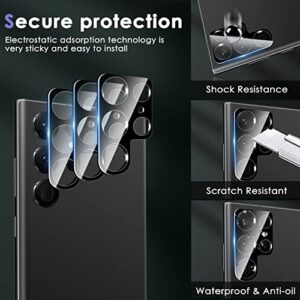 [2+2Pack]Asstar Privacy Screen Protector for Samsung Galaxy S23 Ultra,2 Pack 9H Tempered Glass Screen Protector With 2 Pack Camera Lens Protector,Anti-Scratch Case Friendly 【Don’t Support Fingerprint Unlock】