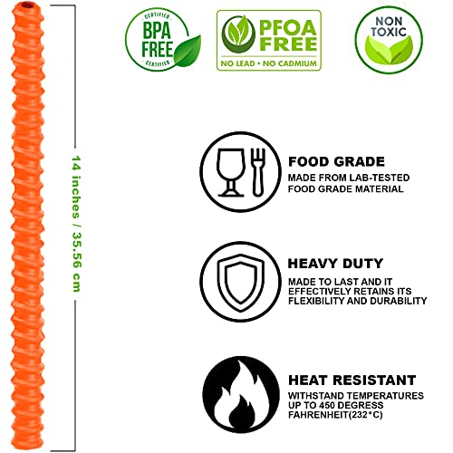 Silicone Oven Guard for Rack Covers - Oven Rack Protector - heat shield for toaster oven - silicone oven rack shields - Silicone Oven Rack Protector Against Burns and Scars 14 inches (Orange)