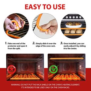 Silicone Oven Guard for Rack Covers - Oven Rack Protector - heat shield for toaster oven - silicone oven rack shields - Silicone Oven Rack Protector Against Burns and Scars 14 inches (Orange)