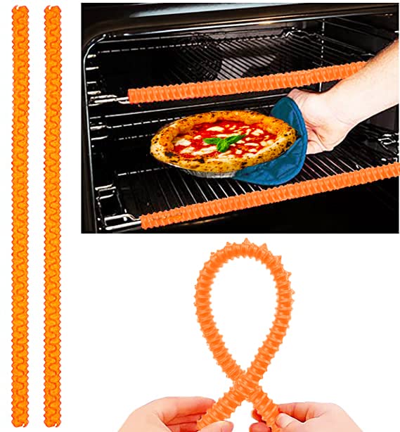 Silicone Oven Guard for Rack Covers - Oven Rack Protector - heat shield for toaster oven - silicone oven rack shields - Silicone Oven Rack Protector Against Burns and Scars 14 inches (Orange)