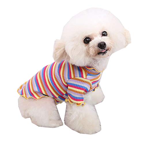 Little Dog Sweaters Cat Shirt Winter Vest Puppy Rainbow Pet Clothes Cute Pajamas T-Shirt Pet Clothes Dog Sweatshirts for Small Dogs