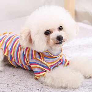 Little Dog Sweaters Cat Shirt Winter Vest Puppy Rainbow Pet Clothes Cute Pajamas T-Shirt Pet Clothes Dog Sweatshirts for Small Dogs