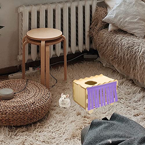 POPETPOP Rabbit Toys Bunny Cage Guinea Pig Cage Decorations - 4 Pieces Hamster Hideout Door Curtains Fleece Hideaway, Small Animal Habitat Cage Accessories Parrot Toys Bunny Cage