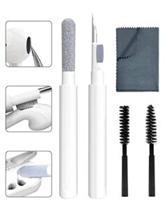 cleaner kit for airpods, zapica multi-function cleaning pen for airpod pro with plush cloth for earbuds, earphone, ipod, iphone, ipad, laptop cleaning tools (white)