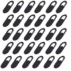 riener 30 pcs camera cover, webcam cover slide, ultra-thin webcam cover slide for laptop, macbook, pc, cell phone and more accessories，protect your privacy and security(black)