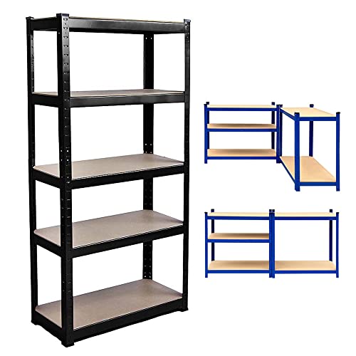 AUTOFU 5 Tier Heavy Duty Metal Shelves, Kitchen Garage Storage Shelving Unit, Commercial Storage Rack, Boltless Utility Shelf for Pantry Closet Office Laundry, 66x30x12inch(H*W*D)