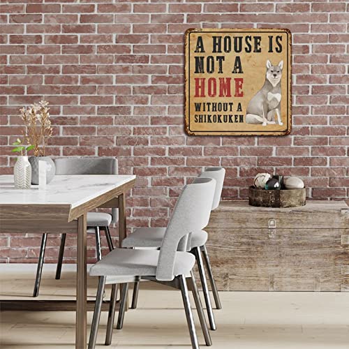 Funny Pet Dog Metal Sign A House Is Not A Home Without A Dog Vintage Dog Door Hanger Sign Metal Art Prints Retro Cafe Door Sign Plaque for Garage Front Door Home Decor Pet Dog Gift for Pet Dog Owner