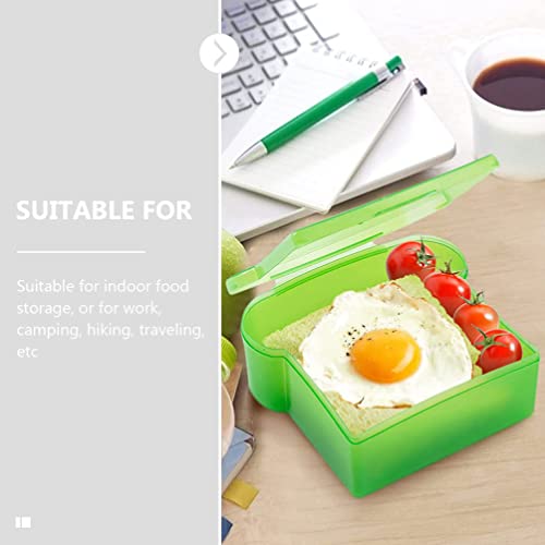 Zerodeko 4pcs Sandwich Containers Toast Shape Sandwich Box Food Storage Box with Lid Bento Box Cake Box Hot Dog Container for Home Kitchen Meal Prep Lunch Box