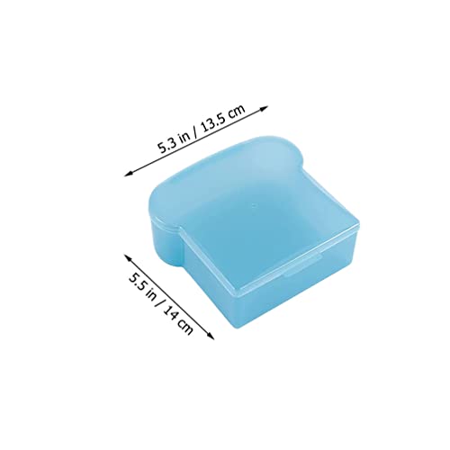 Zerodeko 4pcs Sandwich Containers Toast Shape Sandwich Box Food Storage Box with Lid Bento Box Cake Box Hot Dog Container for Home Kitchen Meal Prep Lunch Box