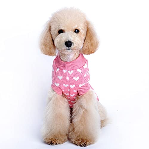 Puppy Sweater Girl Christmas Sweater and Pattern Cat Dog Heart Cute Autumn Winter Pet Clothes Boy Puppy Clothes