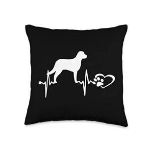 chesapeake bay retriever dog paw heartbeat dogs chesapeake bay retriever dog heartbeat paw love funny puppy throw pillow, 16x16, multicolor