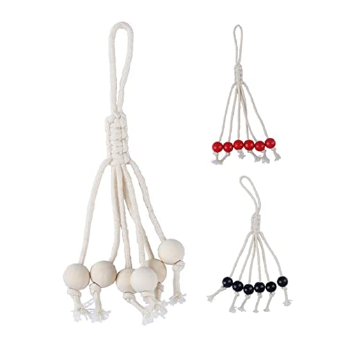 Banana Holder,Banana Hanger with Wooden Beads Cotton Rope Banana Hanger Hook Black