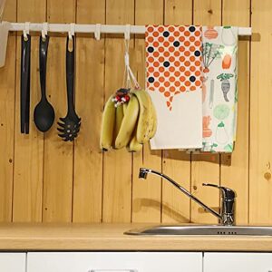 Banana Holder,Banana Hanger with Wooden Beads Cotton Rope Banana Hanger Hook Black