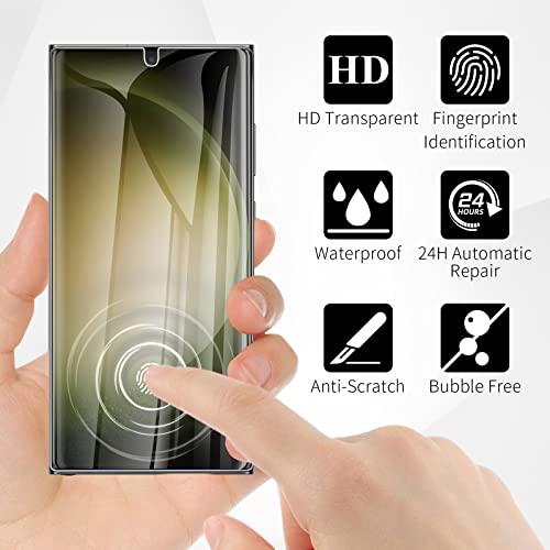 geekboy [2+2 Pack] Galaxy S23 Ultra Screen Protector with Camera Lens Protector, Soft EPU Screen Protector (Not Glass), Anti Scratch, High Definition Bubble-Free, Case Friendly